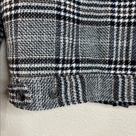 Zara Women’s Plaid Wool-Blend Button Up Jacket Black Gray Check Size Small - Picture 6 of 8